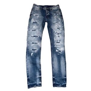 Ksubi Van Winkle Tektonik Dialled Skinny Jeans Men's Sz 32 Stretch Destroyed